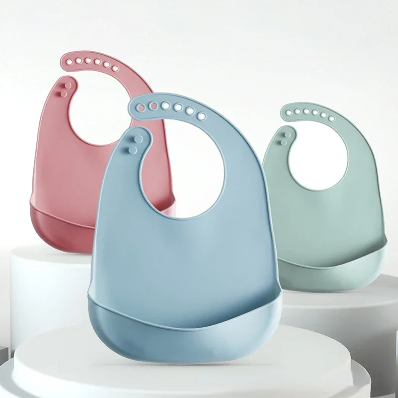 Silicone Baby Bibs - 1/3 Stück Baby-Lätzchen, verstellbar, wasserdicht, weiches,