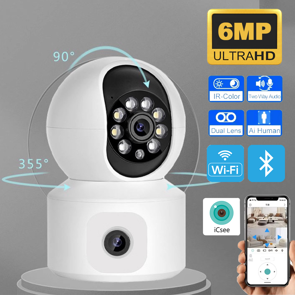 Baby Products Video - 6MP iCsee WLAN-IP-Kamera mit zwei Objektiven,
