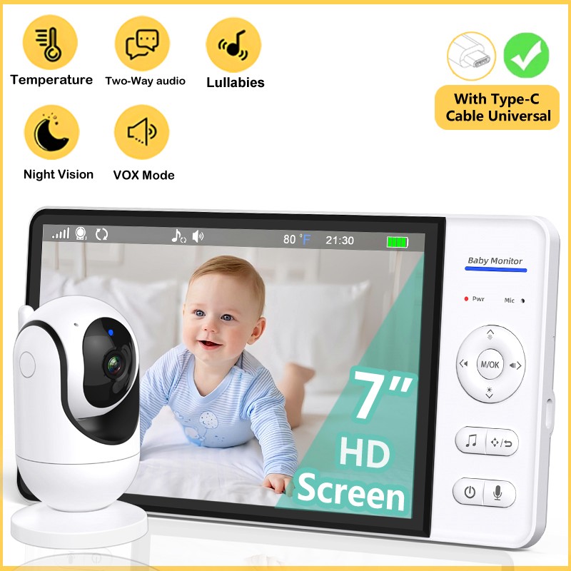 Baby Products Video - Kein WiFi 7 Zoll Babyphone 2-Wege-Audio