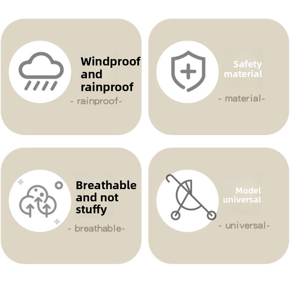 Stroller Rain Cover - Transparente Regenschutzhaube für Kinderwagen, Winddichter Reise-Regenschutz
