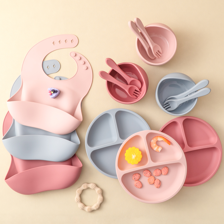 5Pcs Baby Silikon Fütterung Se – Silicone Baby Bibs Bewertung und Preis