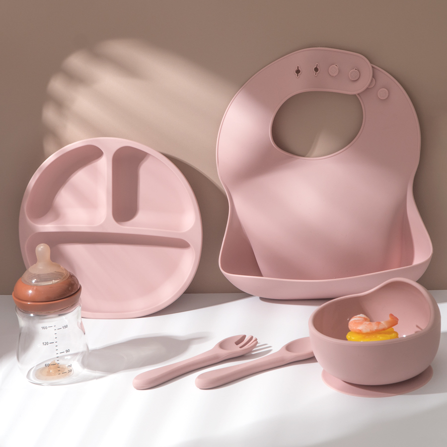 5Pcs Baby Silikon Fütterung Se – Silicone Baby Bibs Bewertung und Preis
